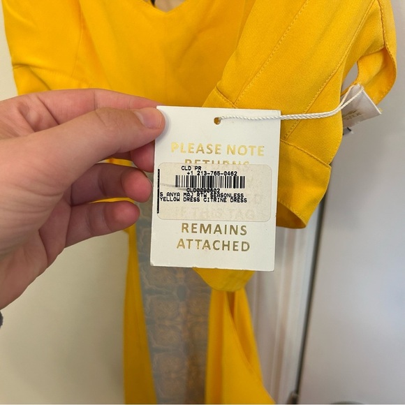 Aya Muse Citrine Silk Maxi Dress Yellow Blue Cut-Out NWT Small Wedding Formal - Picture 7 of 12